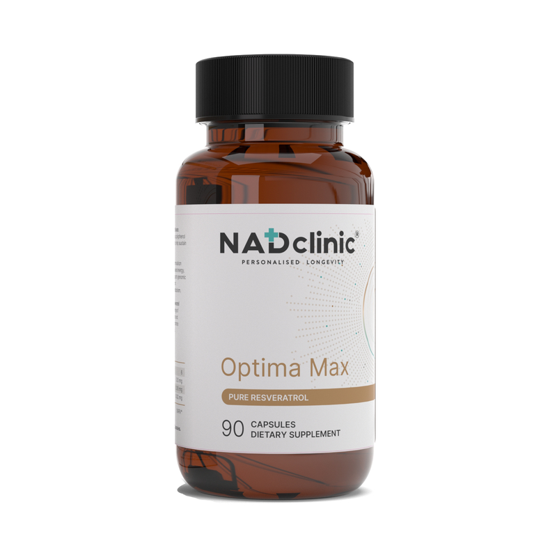 Optima Max - Pure Resveratrol 500mg of pure resveratrol per capsule, powerful anti-ageing antioxidant, repairs DNA